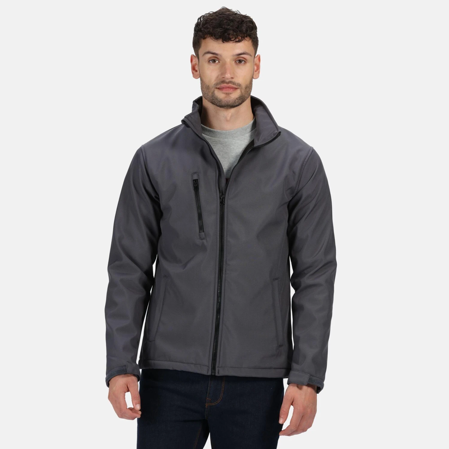 Regatta Mens Ablaze 3 Layer Softshell Jacket (Seal Grey) 3 Regatta Mens Ablaze 3 Layer Softshell Jacket (Seal Grey) - Image 3