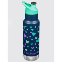Klean Kanteen Kid Insulated Classic Narrow Sport Cap 12oz (355ml) - Navy Hearts