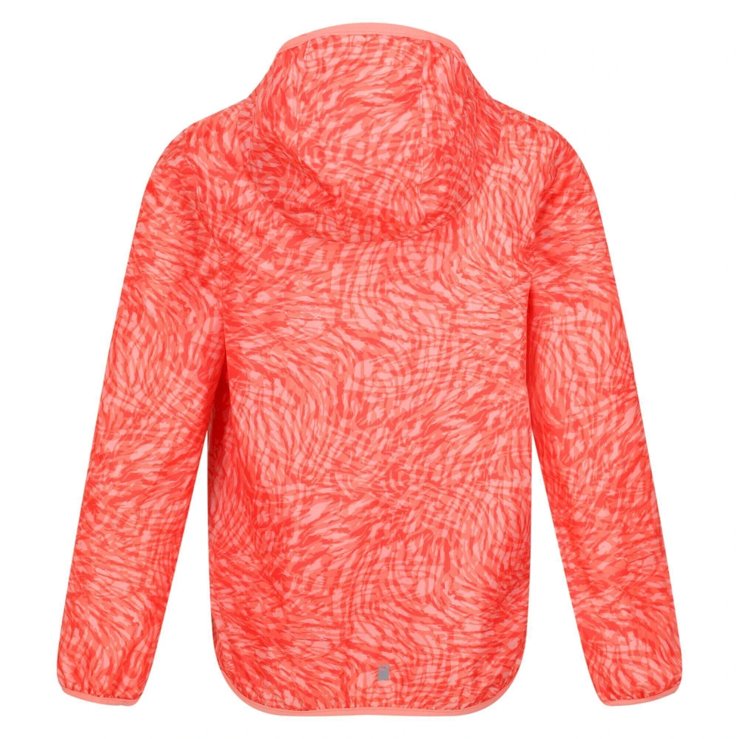 Regatta Childrens/Kids Lever Animal Print Packaway Waterproof Jacket (Neon Peach) 3 Regatta Childrens/Kids Lever Animal Print Packaway Waterproof Jacket (Neon Peach) - Image 3