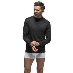 Mens Fleece Lined Long Sleeve Thermal Top | Lightweight