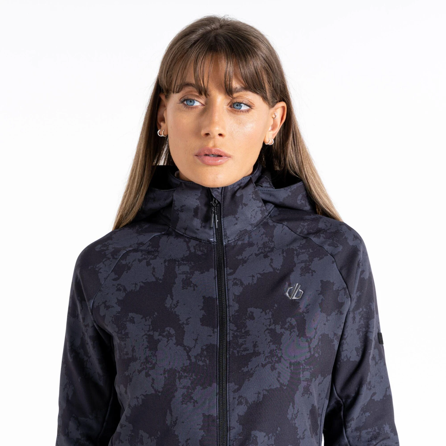 Dare 2b Womens/Ladies Far Out Mirage Print Soft Shell Jacket (Black) 3 Dare 2b Womens/Ladies Far Out Mirage Print Soft Shell Jacket (Black) - Image 3