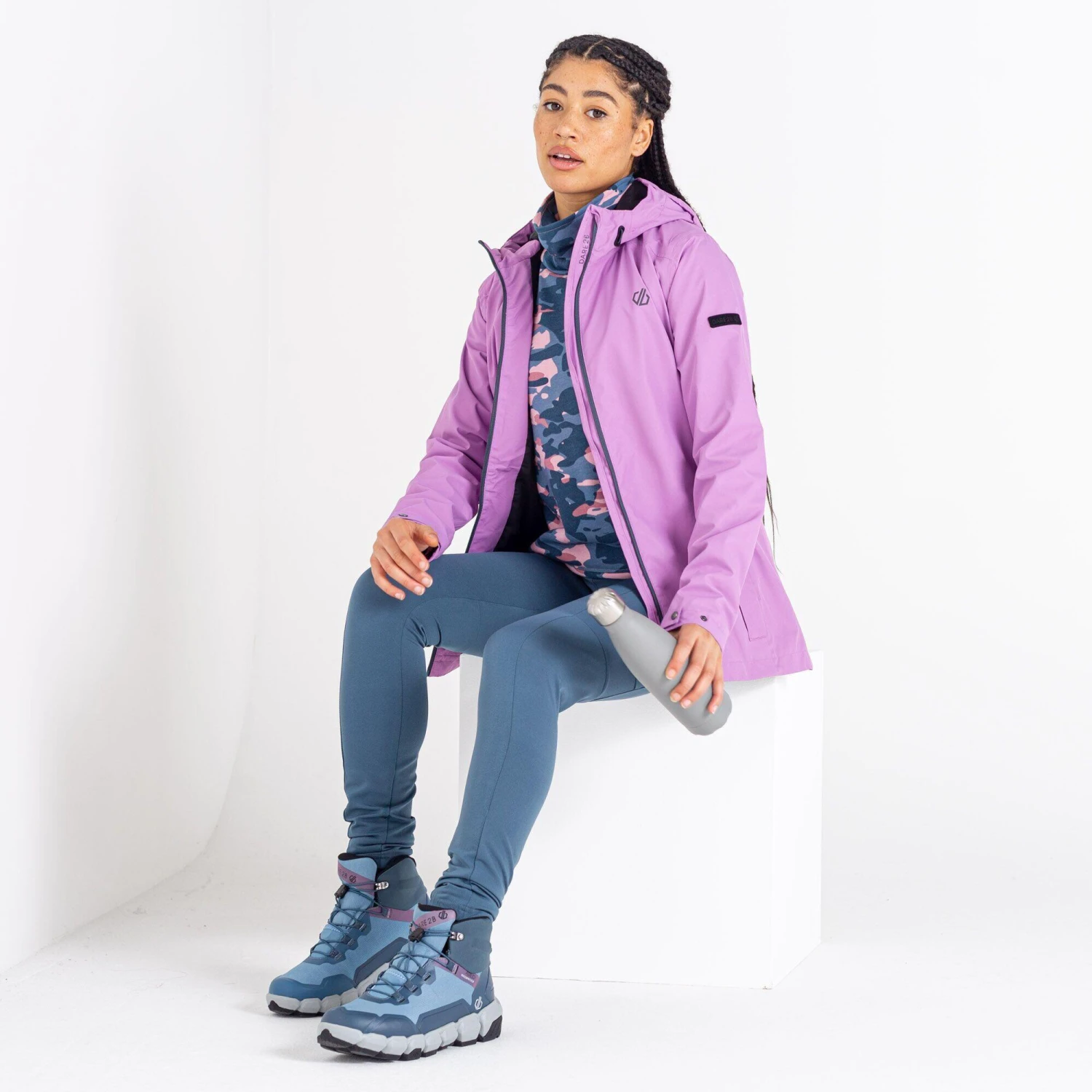 Dare 2b Womens/Ladies Already Recycled Waterproof Jacket (Dusty Lavender) 4 Dare 2b Womens/Ladies Already Recycled Waterproof Jacket (Dusty Lavender) - Image 4