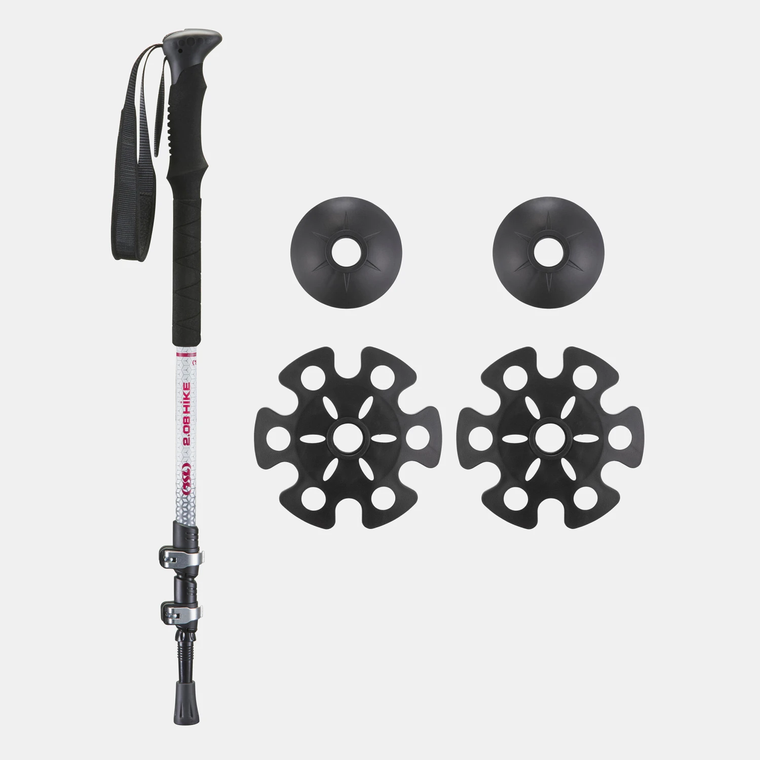 Hiking Snowshoes Pack With Small Deck - TSL 2.08 HIKE - Pink - Aluminium Poles 3 4 Hiking Snowshoes Pack With Small Deck - TSL 2.08 HIKE - Pink - Aluminium Poles 3 - Image 4