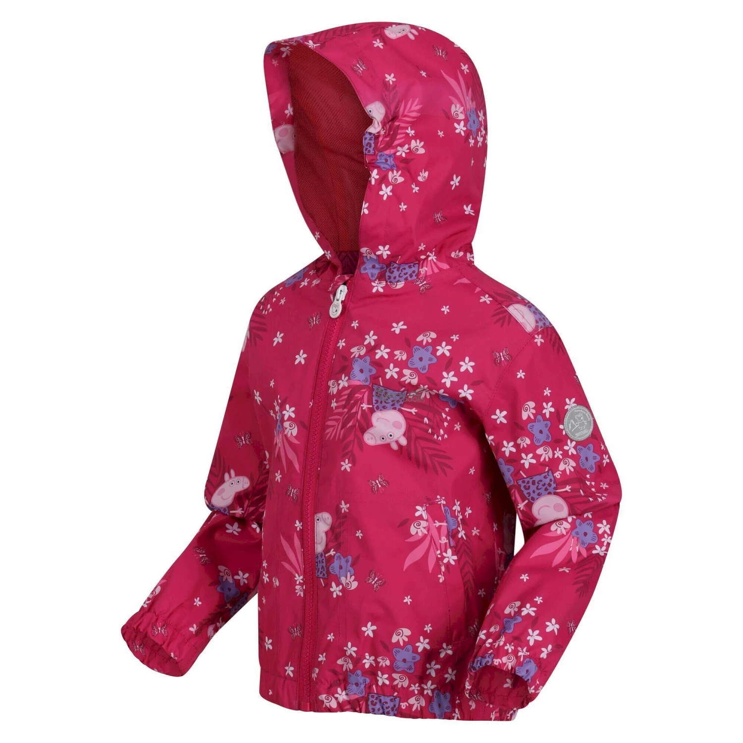 Regatta Childrens/Kids Peppa Pig Flowers Waterproof Jacket (Pink Fusion) 4 Regatta Childrens/Kids Peppa Pig Flowers Waterproof Jacket (Pink Fusion) - Image 4