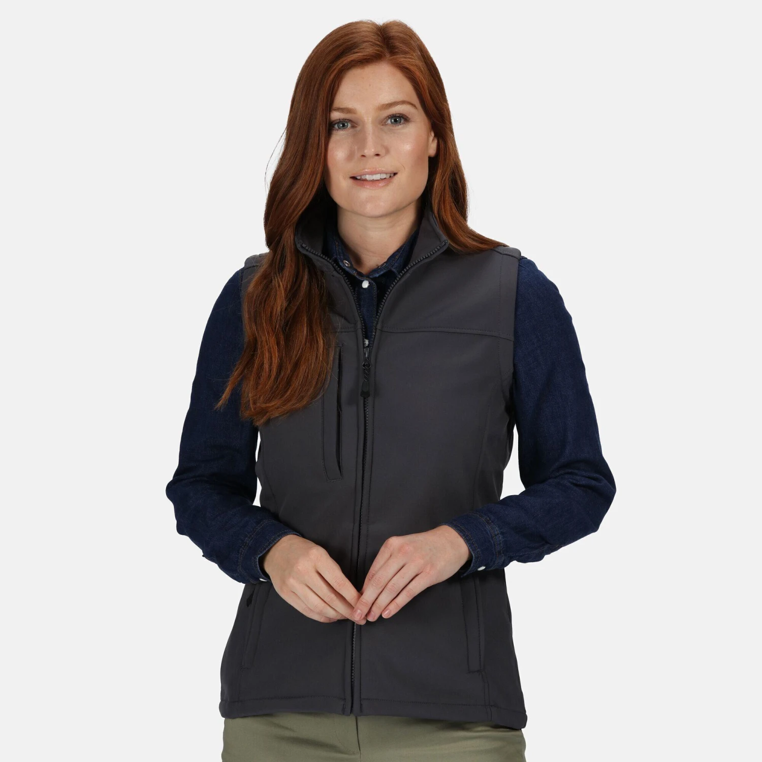Regatta Womens/Ladies Flux Soft Shell Bodywarmer (Seal Grey/Seal Grey) 3 Regatta Womens/Ladies Flux Soft Shell Bodywarmer (Seal Grey/Seal Grey) - Image 3