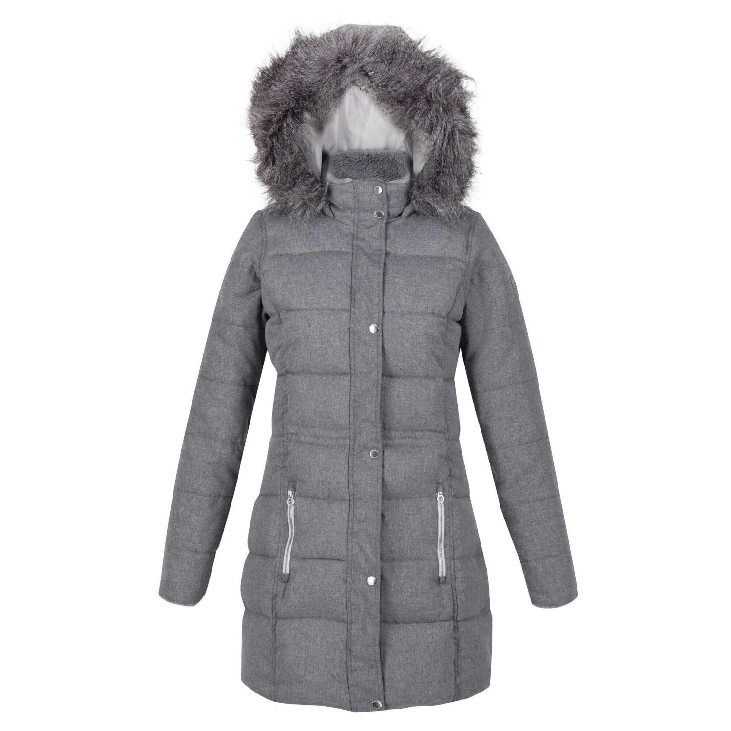 Regatta Womens/Ladies Della Wool Effect Insulated Parka (Cyberspace Marl) 1 Regatta Womens/Ladies Della Wool Effect Insulated Parka (Cyberspace Marl)