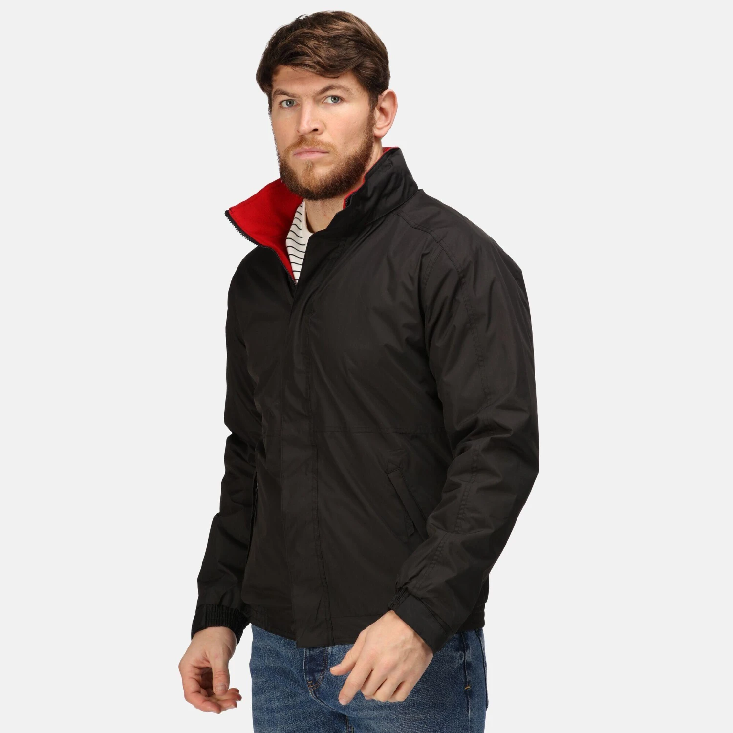Regatta Mens Dover Waterproof Windproof Jacket (Black/Red) 3 Regatta Mens Dover Waterproof Windproof Jacket (Black/Red) - Image 3