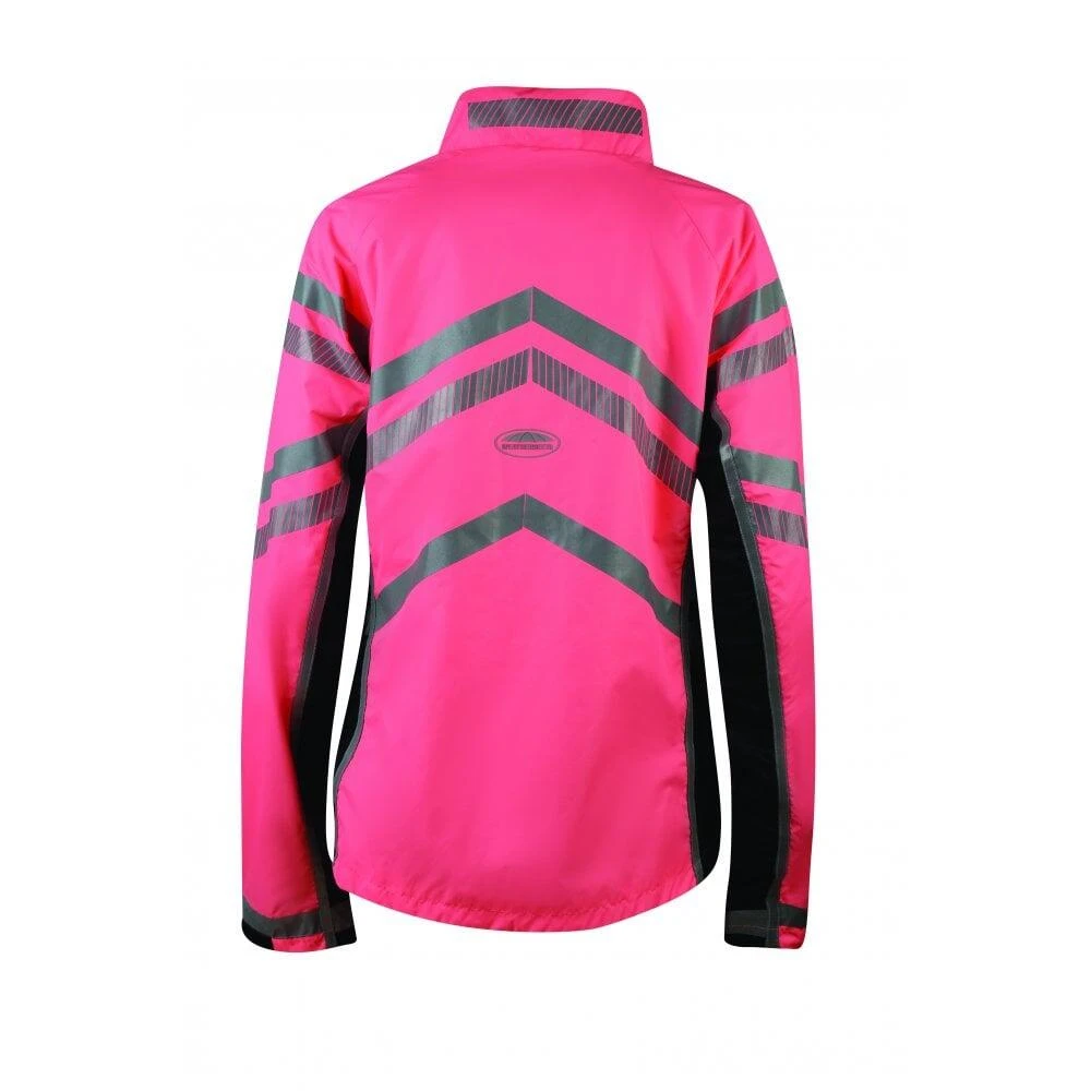 Weatherbeeta Unisex Adult Reflective Lightweight Waterproof Jacket (Hi Vis Pink) 2 Weatherbeeta Unisex Adult Reflective Lightweight Waterproof Jacket (Hi Vis Pink) - Image 2