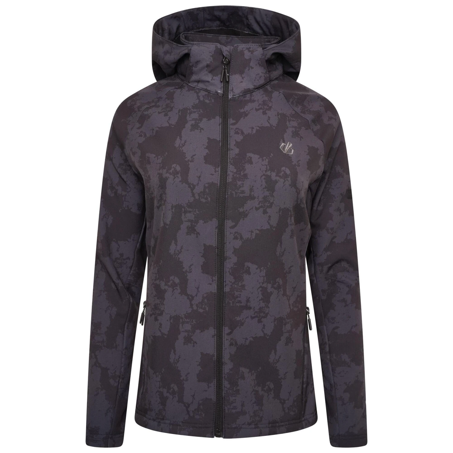 Dare 2b Womens/Ladies Far Out Mirage Print Soft Shell Jacket (Black) 1 Dare 2b Womens/Ladies Far Out Mirage Print Soft Shell Jacket (Black)