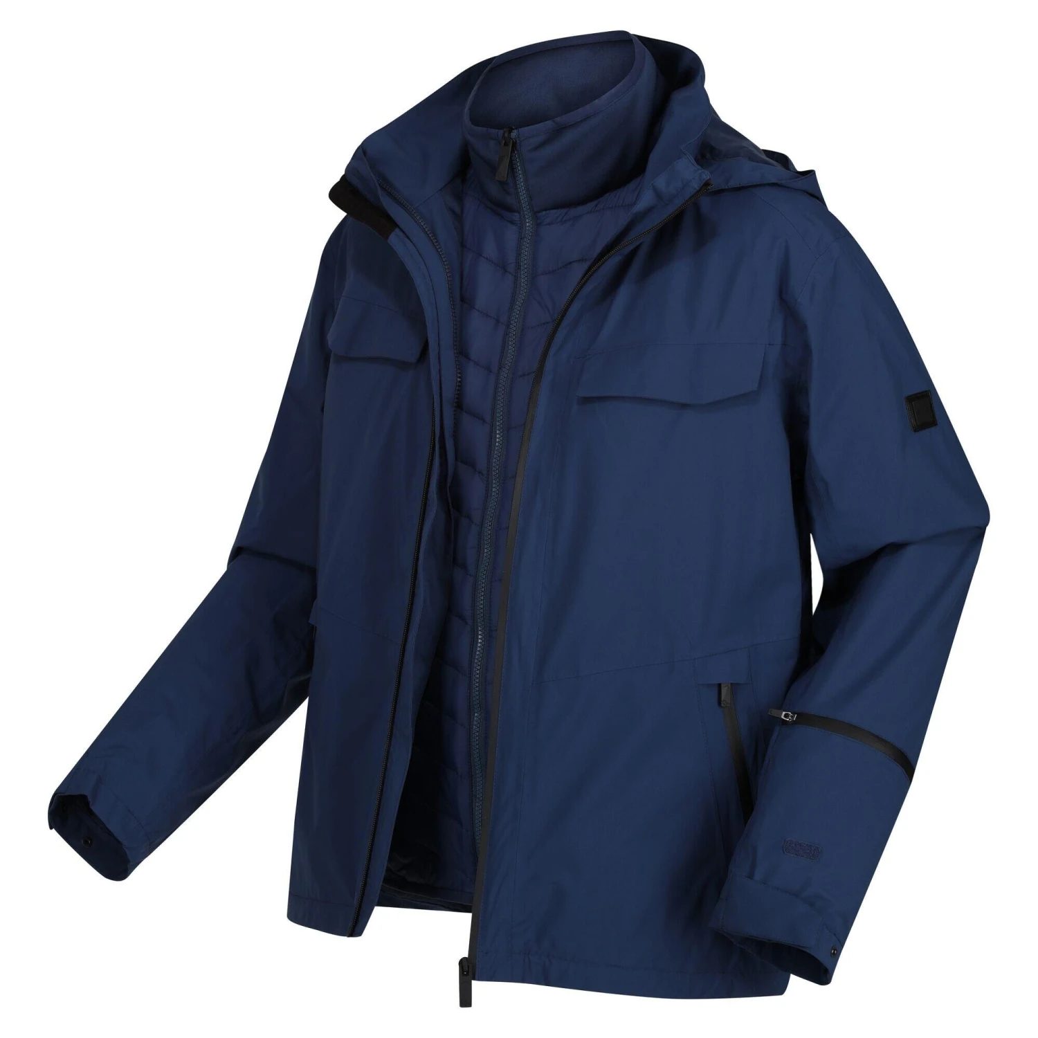 Regatta Mens Britely Torch 3 In 1 Waterproof Jacket (Black) 9 Regatta Mens Britely Torch 3 In 1 Waterproof Jacket (Black) - Image 9