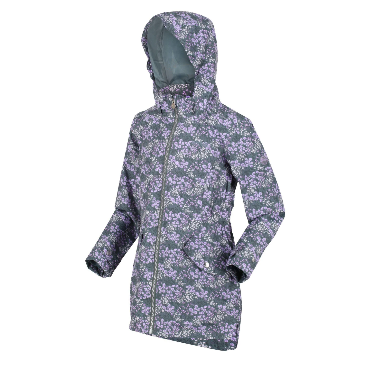 Regatta Childrens/Kids Talei Floral Waterproof Jacket (Balsam Green) 3 Regatta Childrens/Kids Talei Floral Waterproof Jacket (Balsam Green) - Image 3