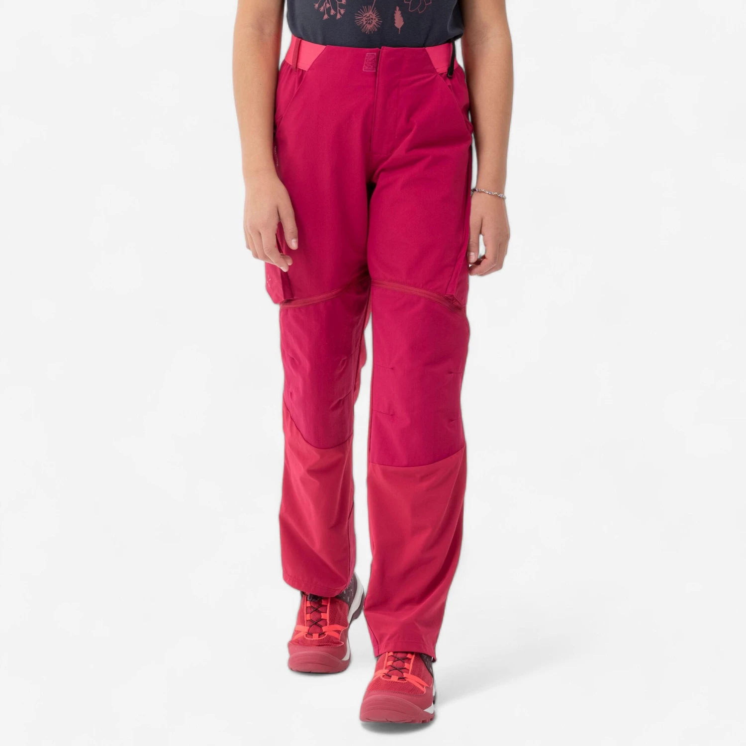 Quechua Kids’ Modulable Hiking Trousers MH500 Raspberry 7 4 Quechua Kids’ Modulable Hiking Trousers MH500 Raspberry 7 - Image 4