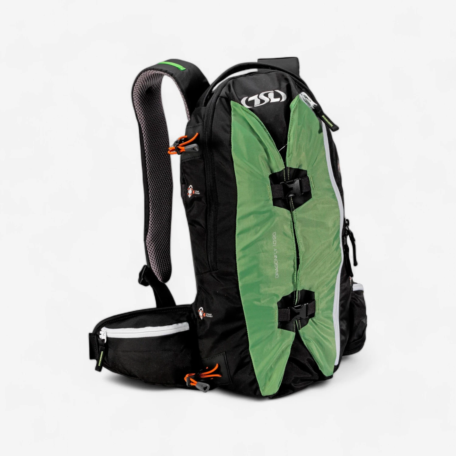 TSL Snowshoe Backpack Dragonfly 10/20 L - Black/Green 1 TSL Snowshoe Backpack Dragonfly 10/20 L - Black/Green
