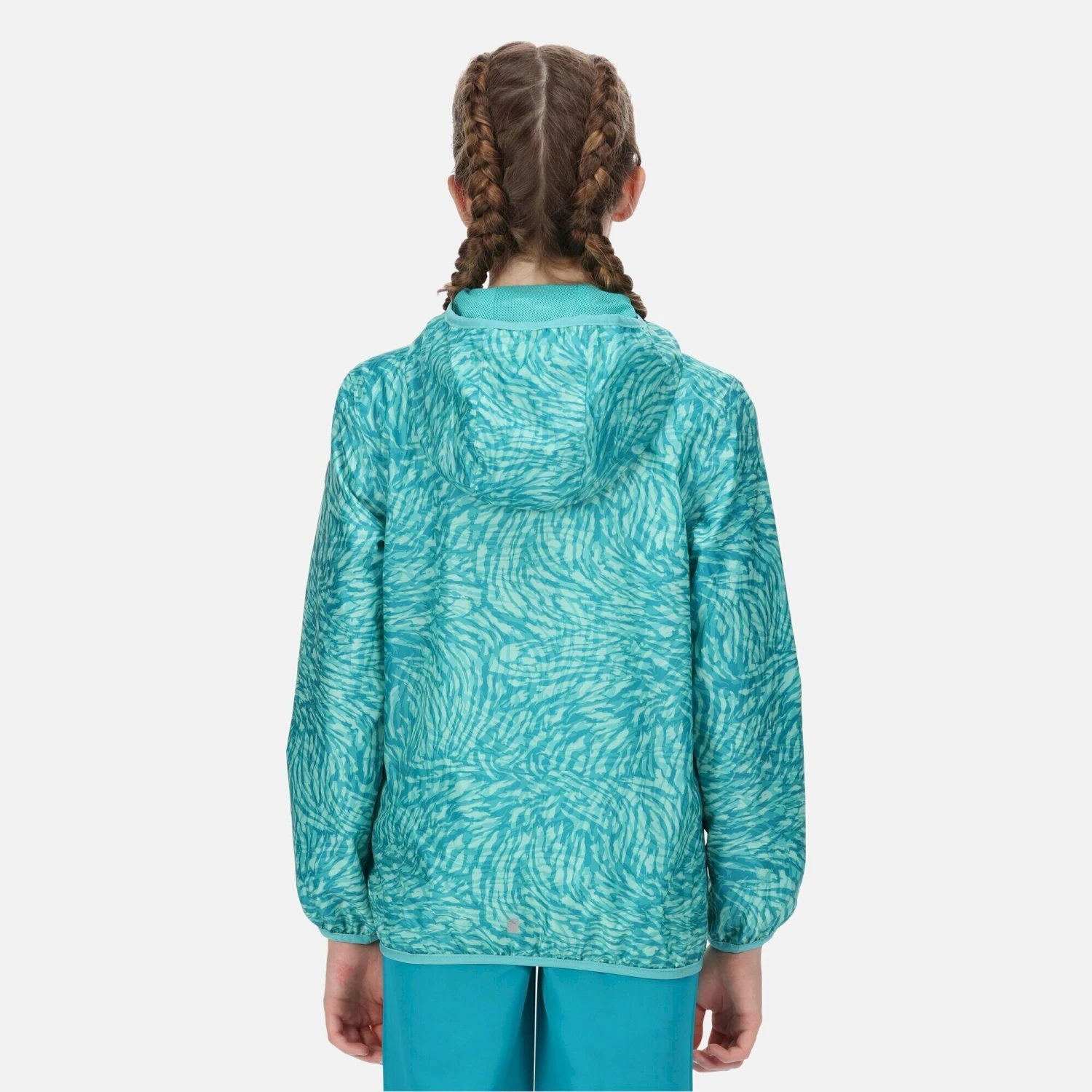 Regatta Childrens/Kids Lever Animal Print Packaway Waterproof Jacket (Neon Peach) 12 Regatta Childrens/Kids Lever Animal Print Packaway Waterproof Jacket (Neon Peach) - Image 12