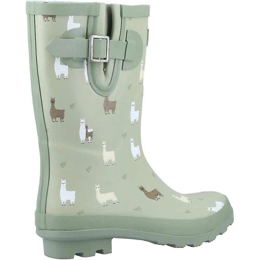 Cotswold Womens/Ladies Farmyard Alpaca Mid Calf Wellington Boots (Green) 2 Cotswold Womens/Ladies Farmyard Alpaca Mid Calf Wellington Boots (Green) - Image 2