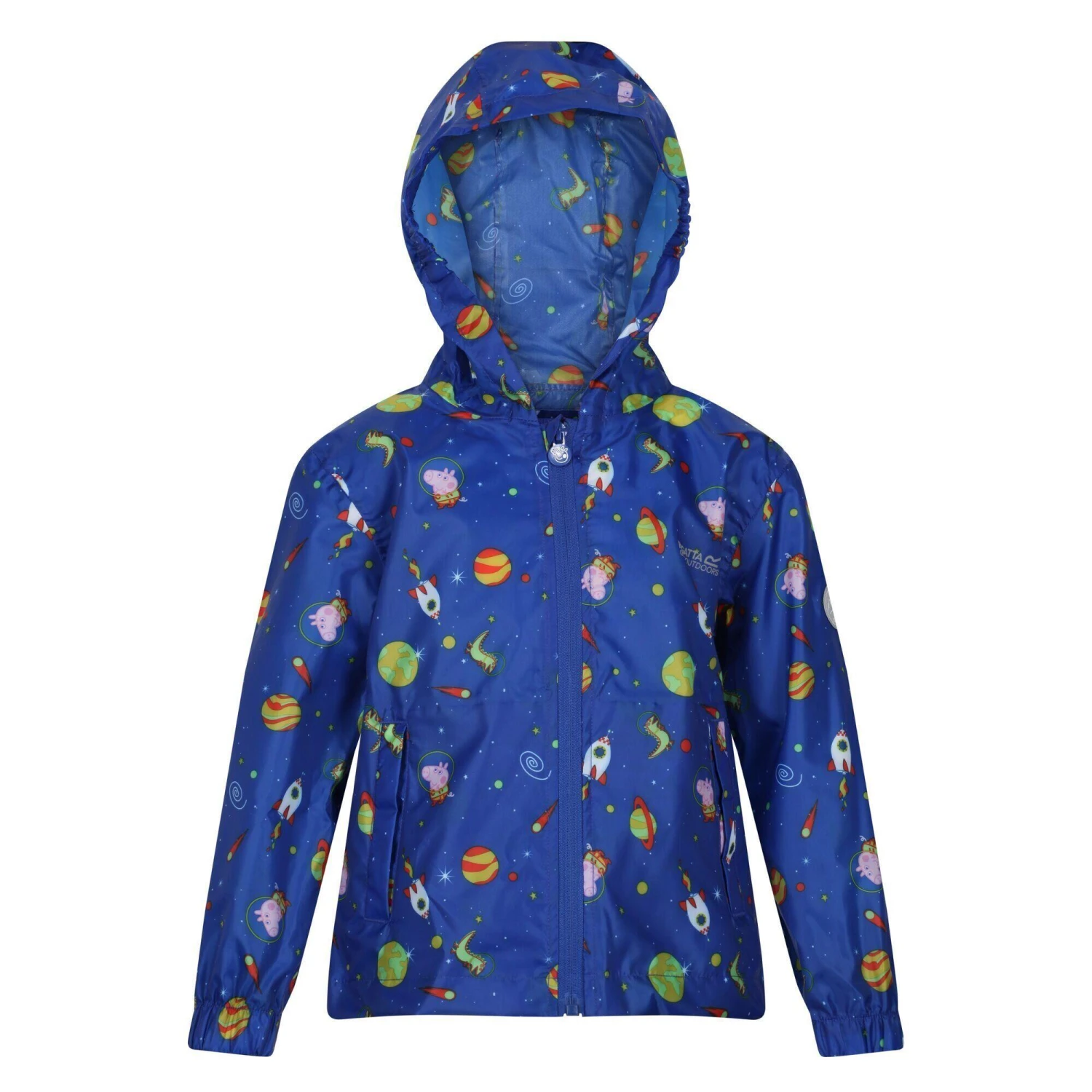 Regatta Childrens/Kids Peppa Pig Cosmic Packaway Raincoat (Surf Spray) 1 Regatta Childrens/Kids Peppa Pig Cosmic Packaway Raincoat (Surf Spray)