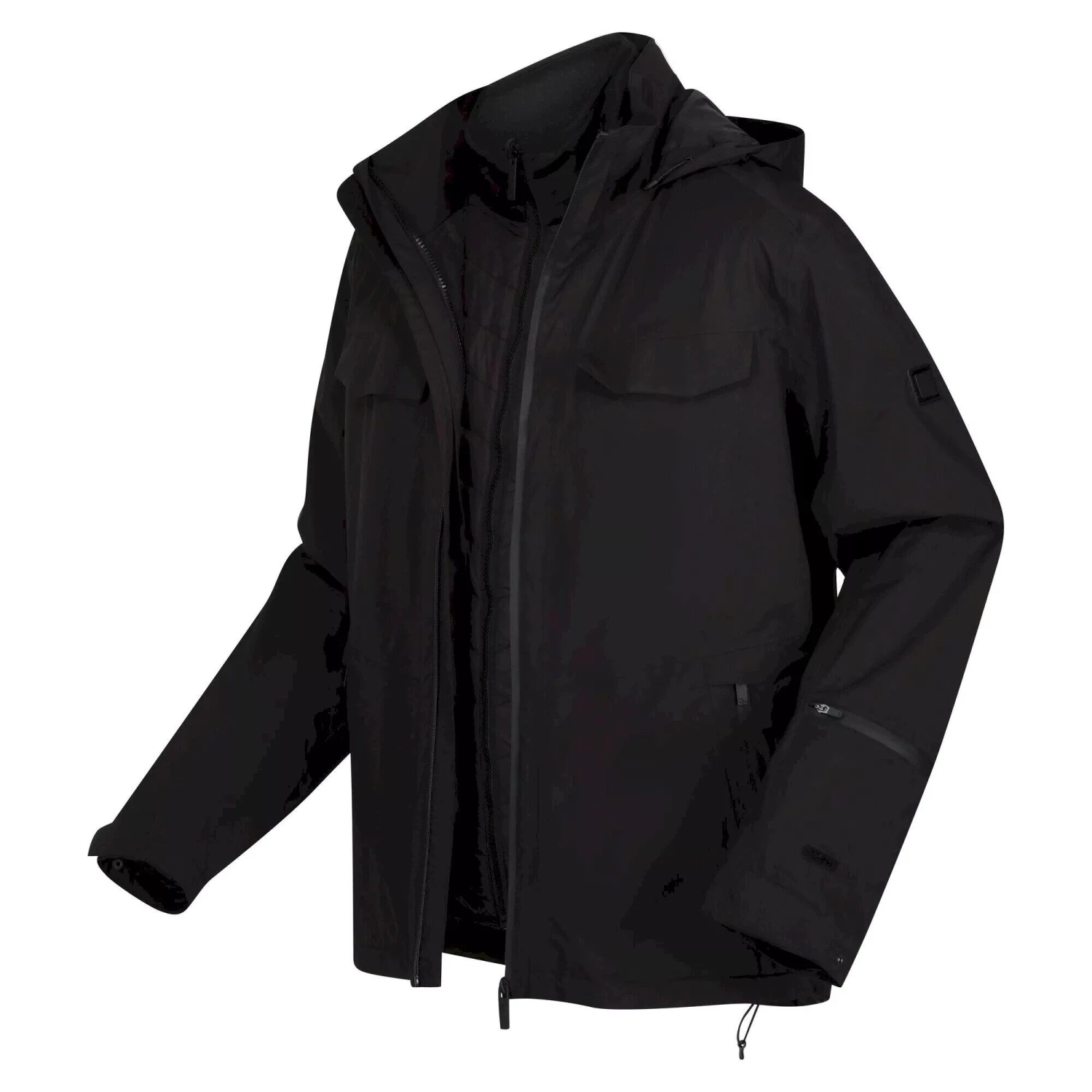 Regatta Mens Britely Torch 3 In 1 Waterproof Jacket (Black) 4 Regatta Mens Britely Torch 3 In 1 Waterproof Jacket (Black) - Image 4