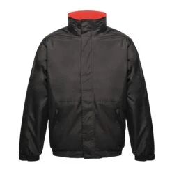 Regatta Mens Dover Waterproof Windproof Jacket (Black/Red)