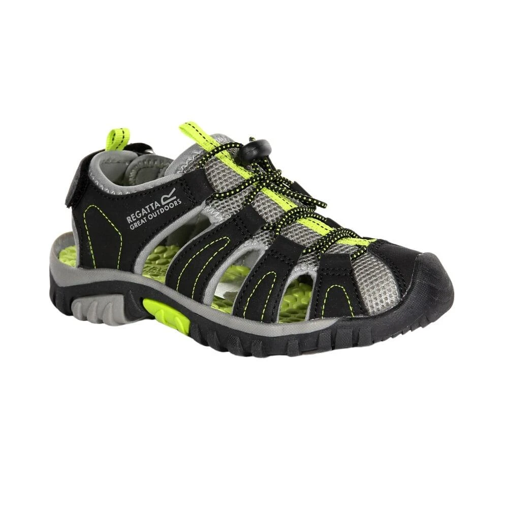Regatta Childrens/Kids Westshore Sandals (Black/Lime Green) 1 Regatta Childrens/Kids Westshore Sandals (Black/Lime Green)