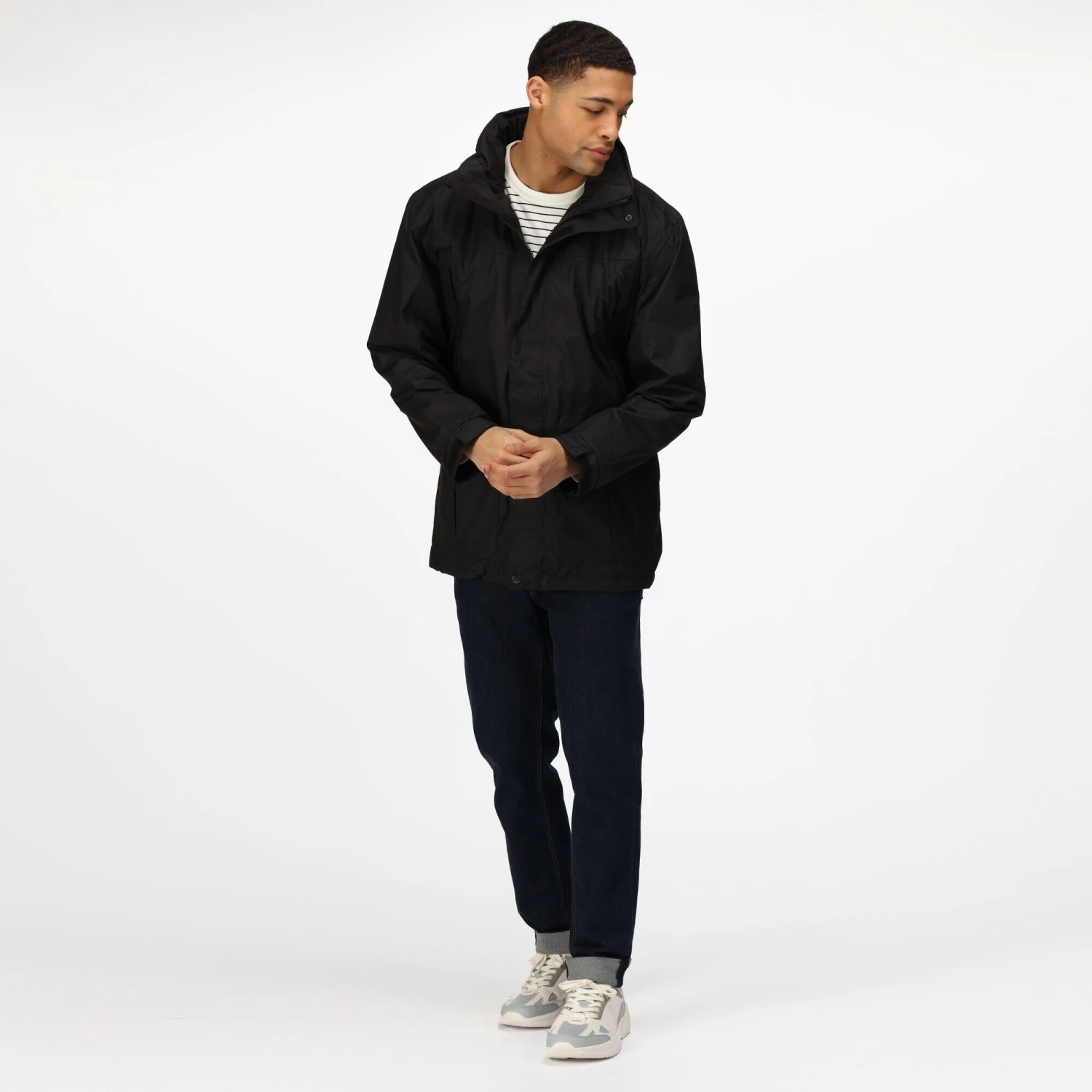 Regatta Mens Vertex III Waterproof Breathable Jacket (Black) 3 Regatta Mens Vertex III Waterproof Breathable Jacket (Black) - Image 3