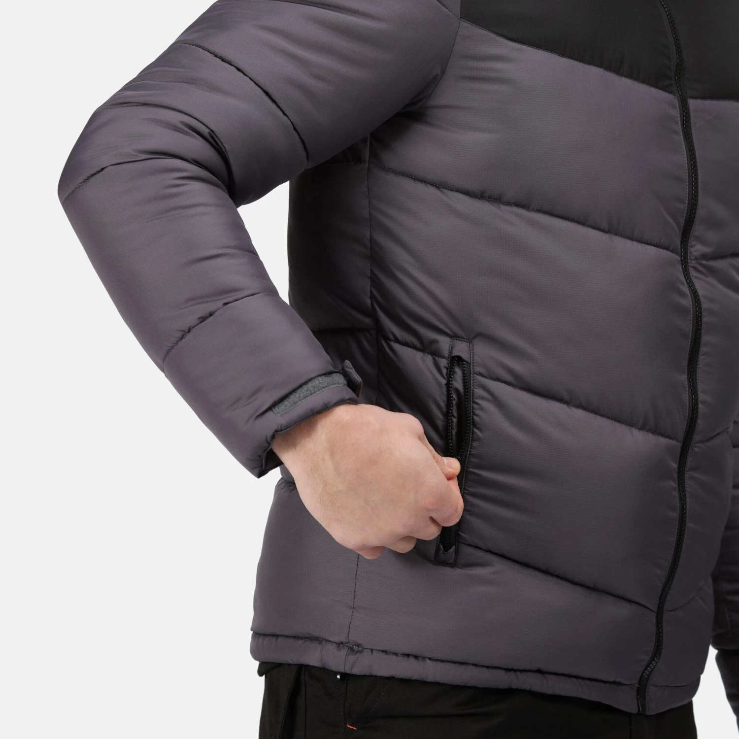 Regatta Mens Regime Insulated Padded Jacket (Iron/Black) 4 Regatta Mens Regime Insulated Padded Jacket (Iron/Black) - Image 4