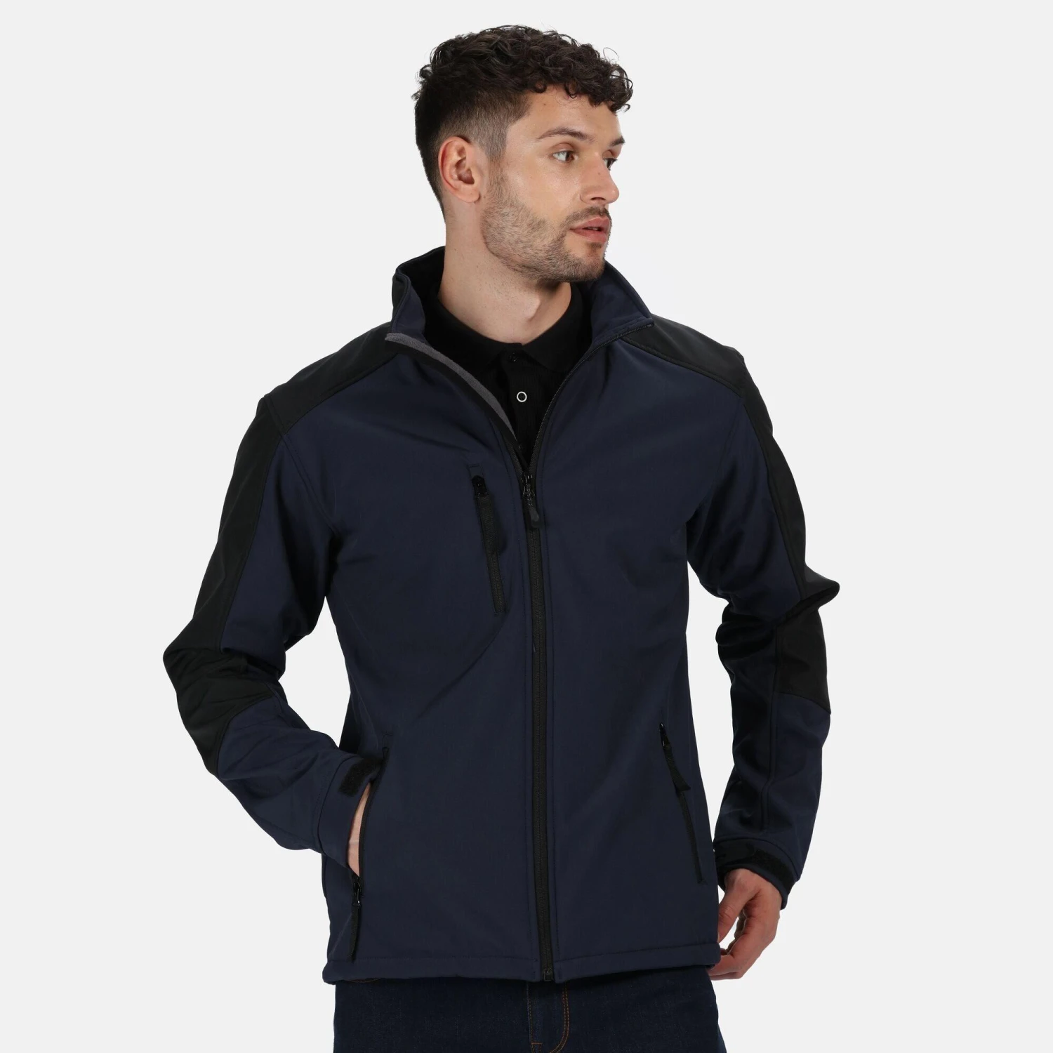 Regatta Mens Hydroforce Soft Shell Jacket (Seal Grey/Black) 4 Regatta Mens Hydroforce Soft Shell Jacket (Seal Grey/Black) - Image 4