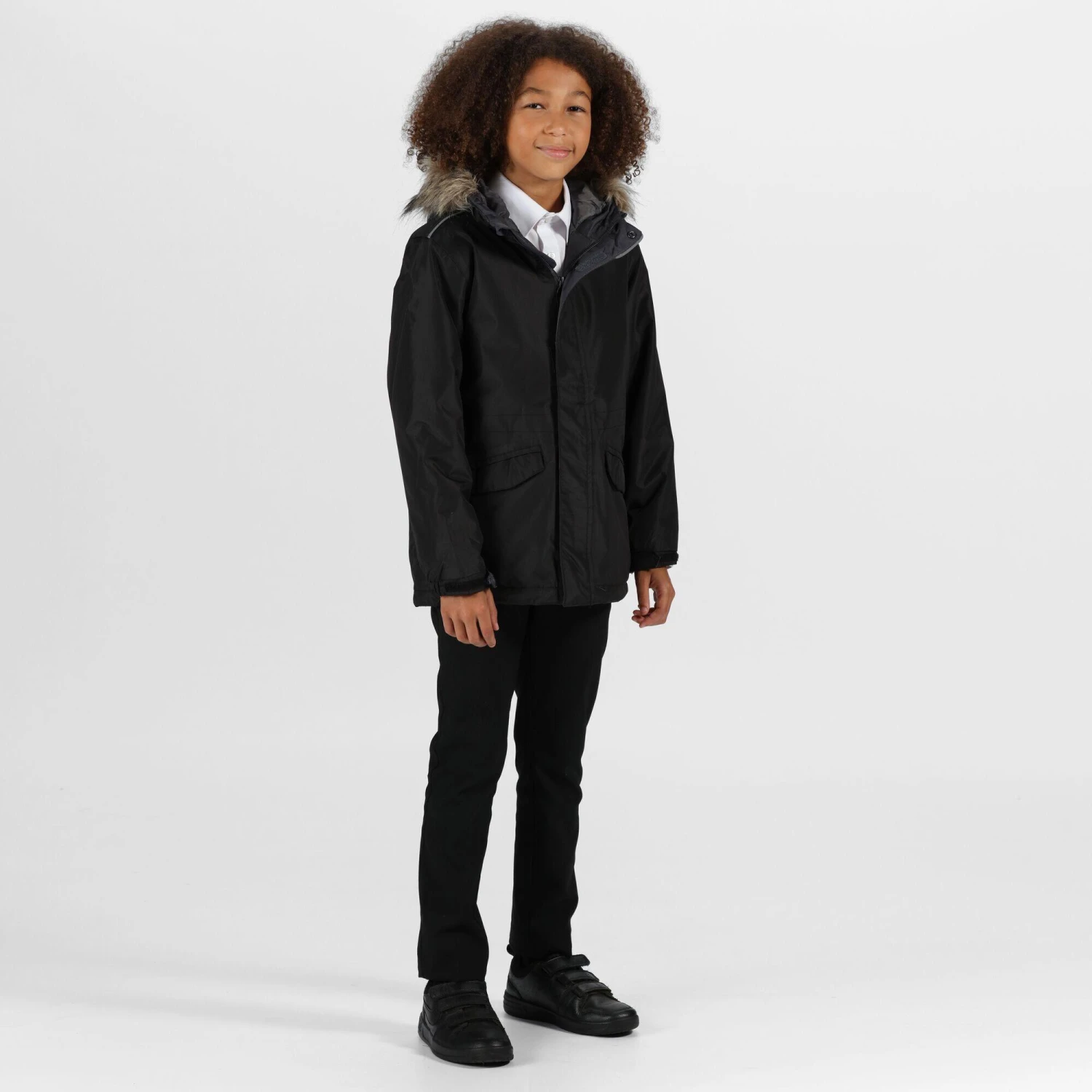 Regatta Childrens Cadet Parka Jacket (Black) 4 Regatta Childrens Cadet Parka Jacket (Black) - Image 4