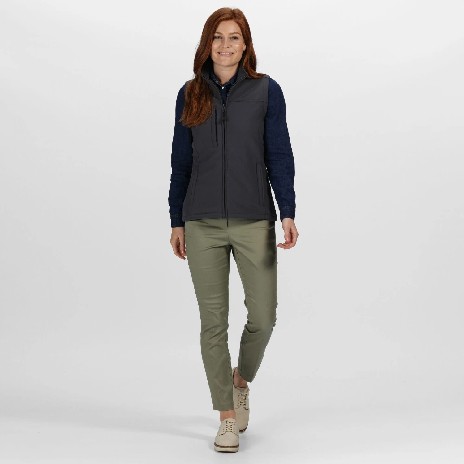 Regatta Womens/Ladies Flux Soft Shell Bodywarmer (Seal Grey/Seal Grey) 4 Regatta Womens/Ladies Flux Soft Shell Bodywarmer (Seal Grey/Seal Grey) - Image 4