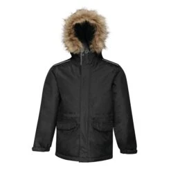 Regatta Childrens Cadet Parka Jacket (Black)
