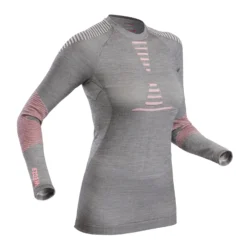 WEDZE Women's Ski 900 Merino Wool Seamless Base Layer Top