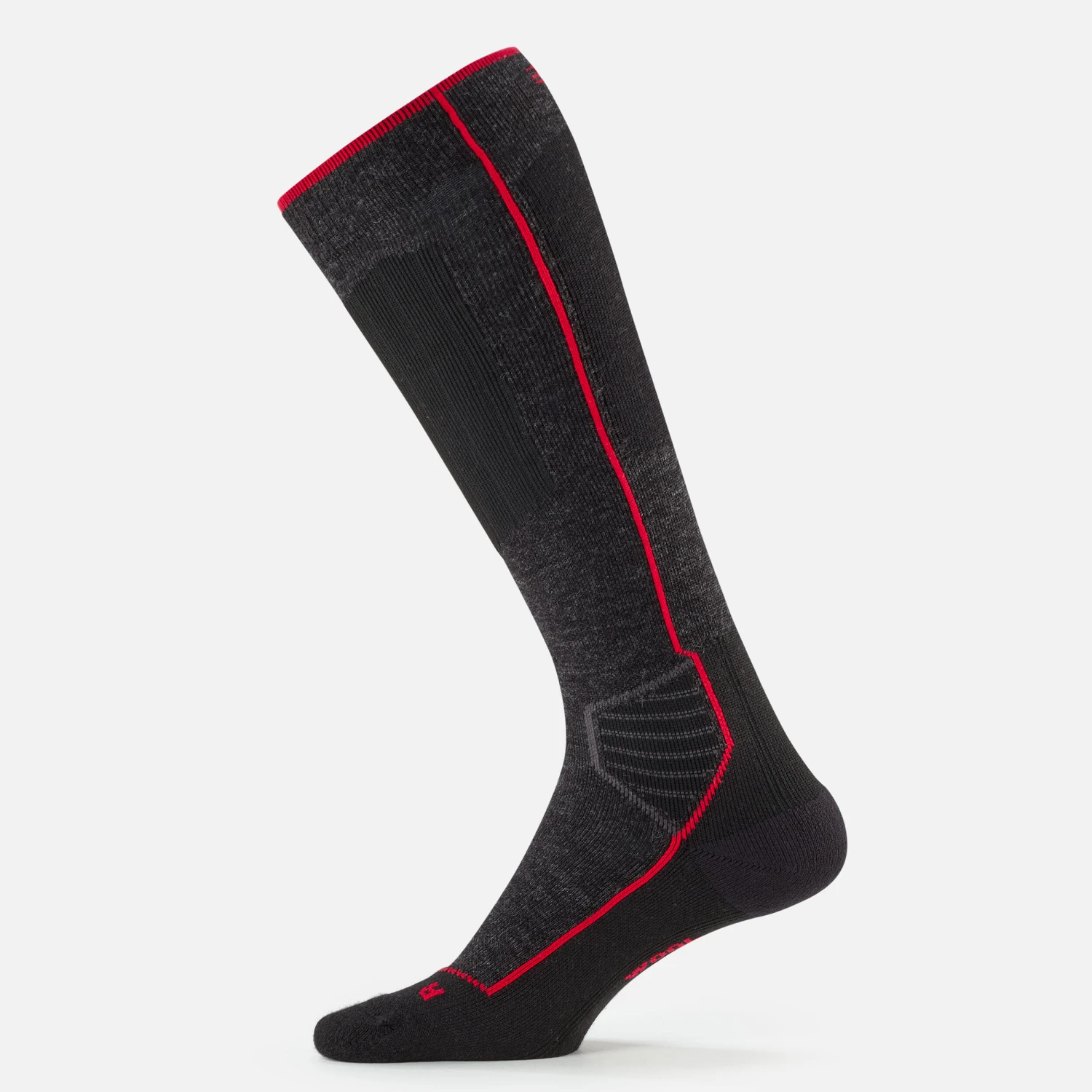 WEDZE ADULT WOOLLEN SKI AND SNOWBOARD SOCKS - 900 WOOL - BLACK 2 WEDZE ADULT WOOLLEN SKI AND SNOWBOARD SOCKS - 900 WOOL - BLACK - Image 2